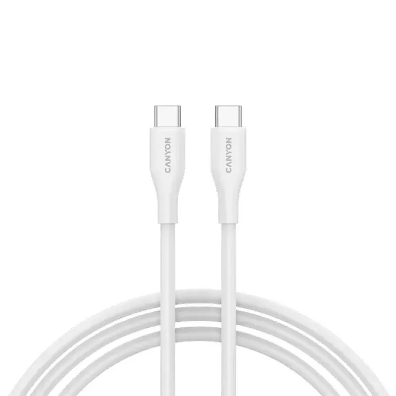 Canyon kabal CC60SC10 USB-C - USB-C 60W 1m silikon, bijeli, CNS-CC60SC10W Canyon kabal CC60SC10 USB-C - USB-C 60W 1m silikon, bijeli, CNS-CC60SC10W