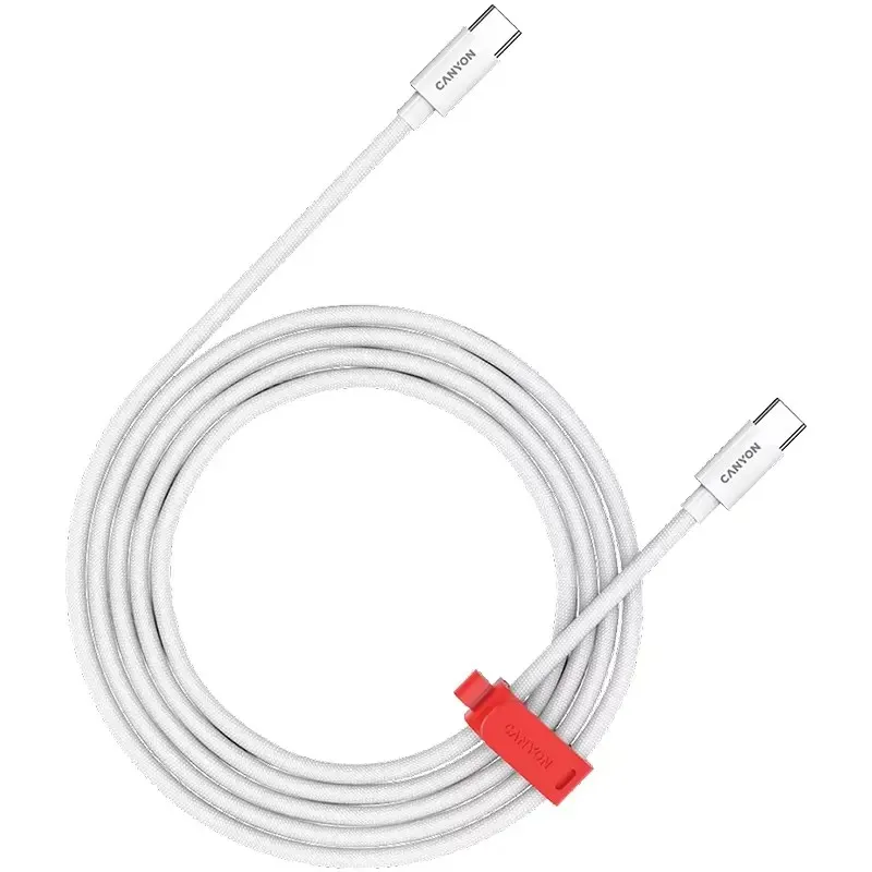 Canyon kabal CC100AB USB-C - USB-C 100W pleteni 2m, bijeli, CND-CC100AB20W Canyon kabal CC100AB USB-C - USB-C 100W pleteni 2m, bijeli, CND-CC100AB20W
